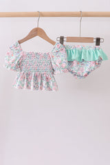 Spring Posy Smocked Swim Set