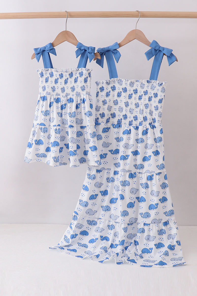 Blue Whale Matching Dress | Mommy & Me