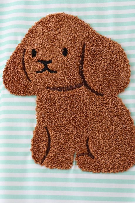 Mint Stripe Chenille Puppy Set