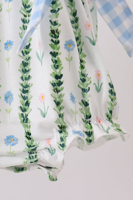 Bluebell Garden Gingham Bow Bubble