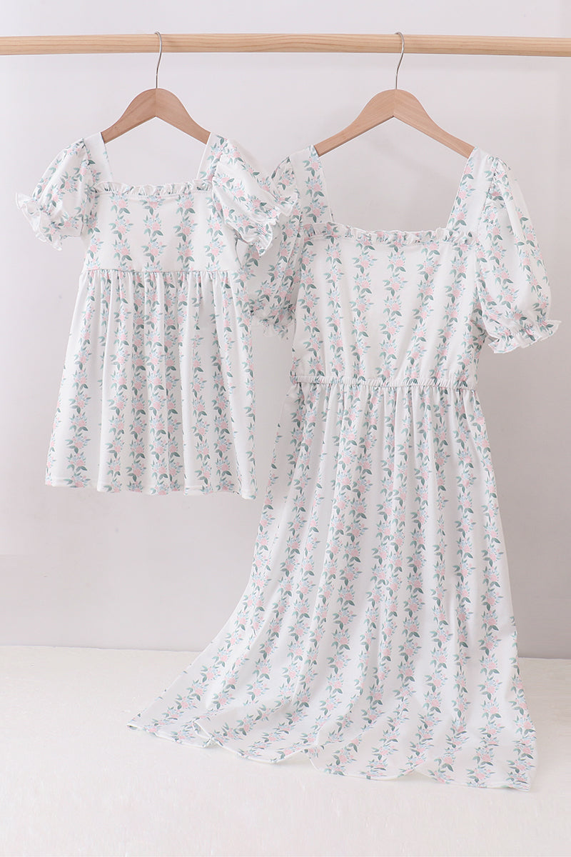 Sage Blossom Matching Dress | Mommy & Me