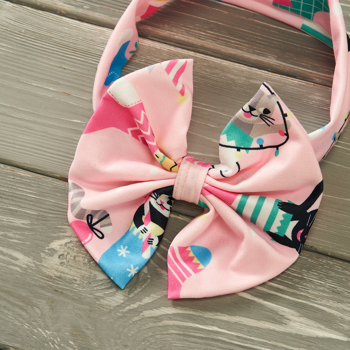 Meowy Christmas Bow Headband by Pete + Lucy