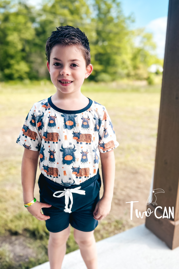 Sketchy Cows Shorts Set by Twocan