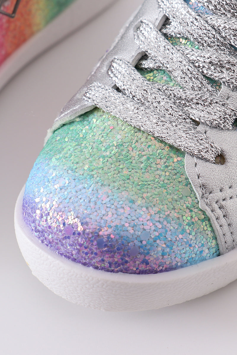 Rainbow Star Glitter Sneakers - Toddler & Big Kids