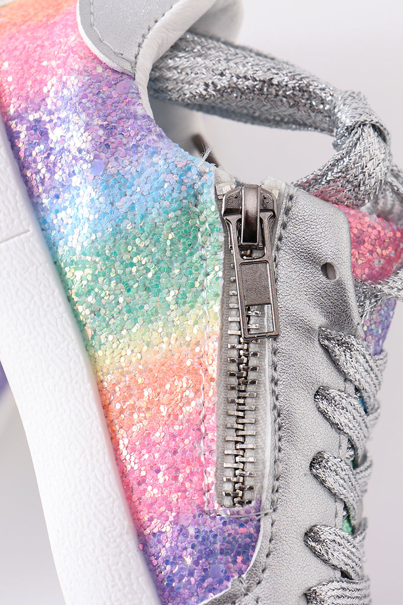 Rainbow Star Glitter Sneakers - Toddler & Big Kids