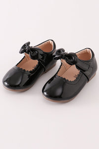 Sleek Black Bow Charm Mary Janes by Abby & Evie