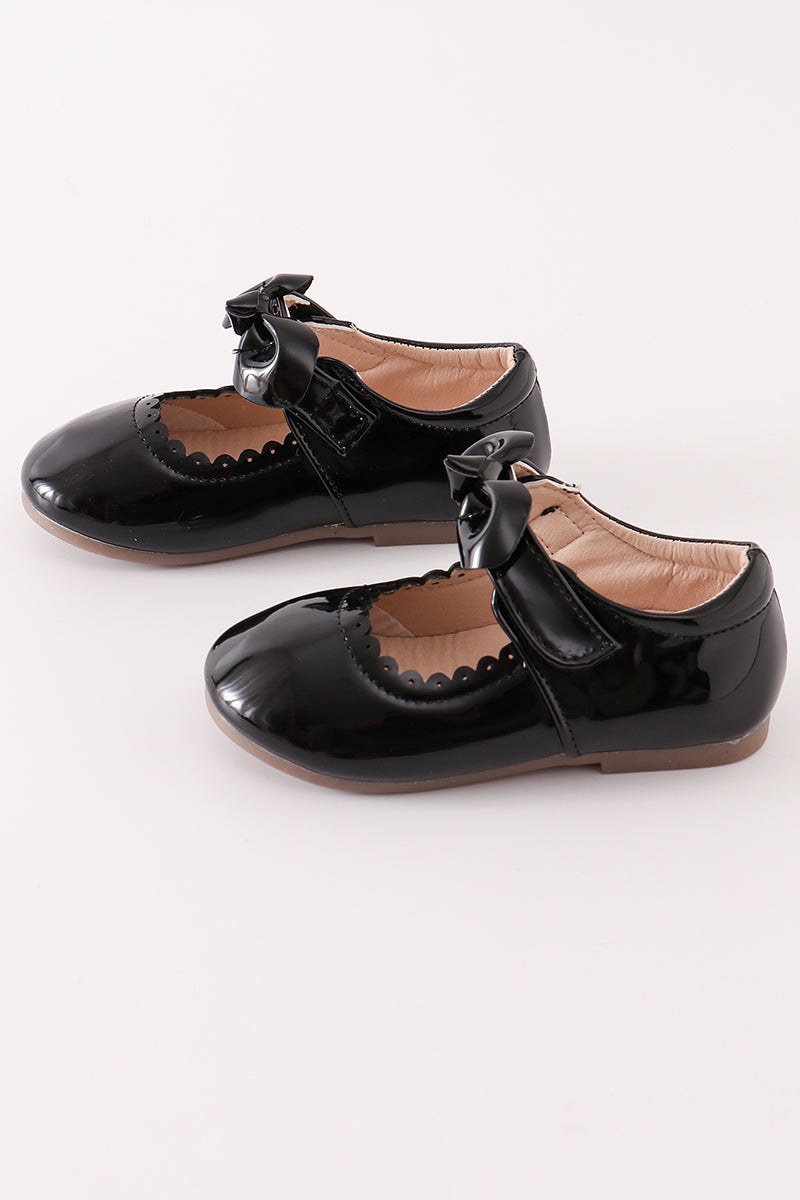 Sleek Black Bow Charm Mary Janes by Abby & Evie