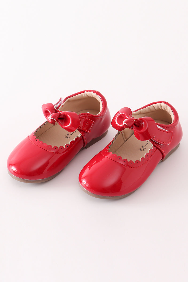 Cherry Red Bow Charm Mary Janes by Abby & Evie