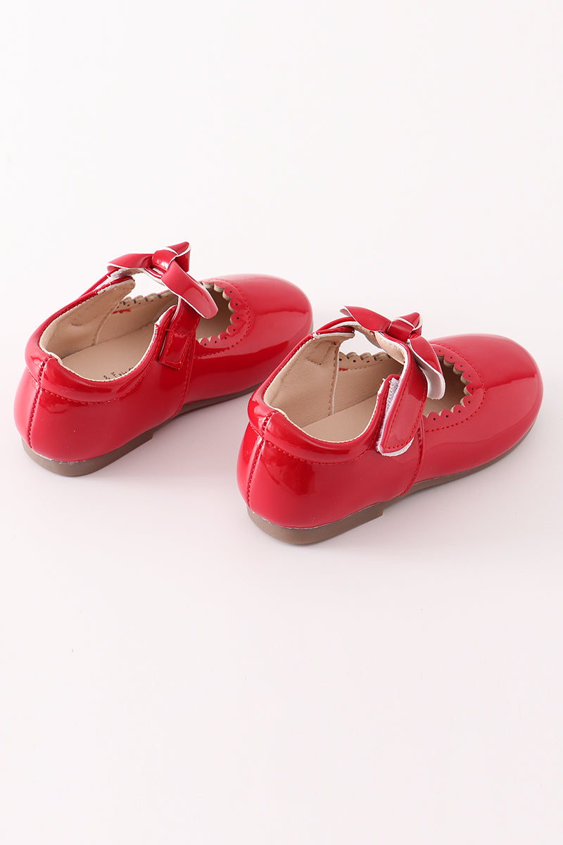 Cherry Red Bow Charm Mary Janes by Abby & Evie