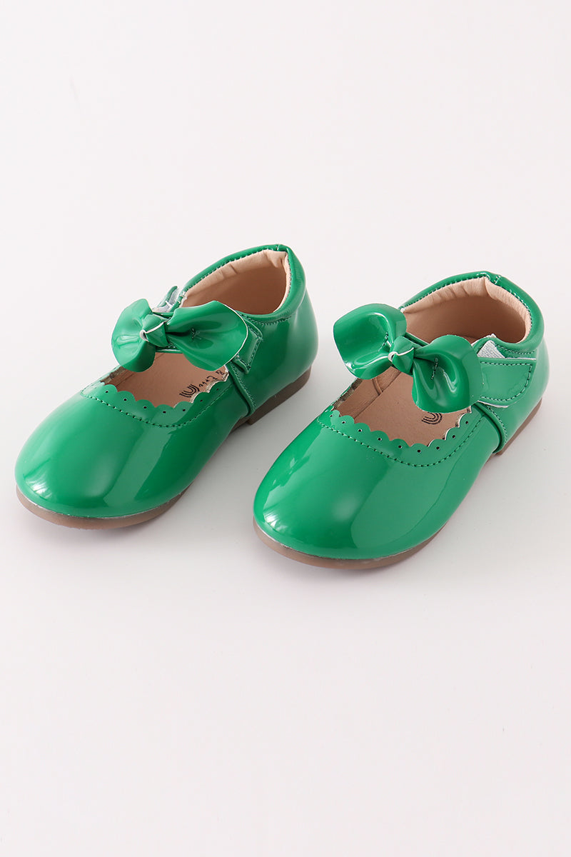 Emerald Green Bow Charm Mary Janes by Abby & Evie