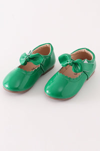 Emerald Green Bow Charm Mary Janes by Abby & Evie