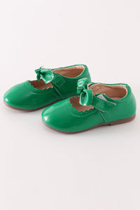 Emerald Green Bow Charm Mary Janes by Abby & Evie