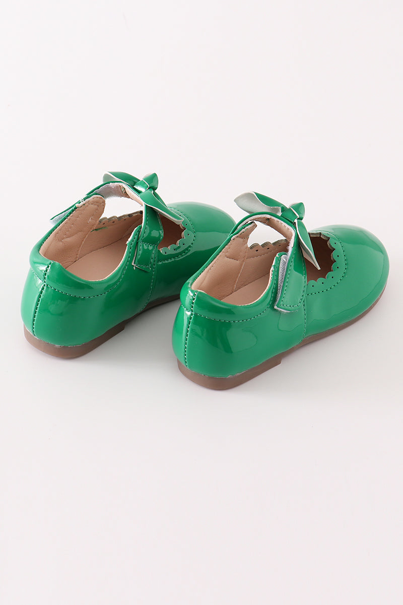 Emerald Green Bow Charm Mary Janes by Abby & Evie