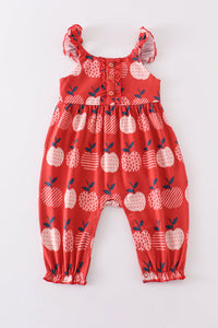 Apple Print Baby Girl Romper by Cotton Castle