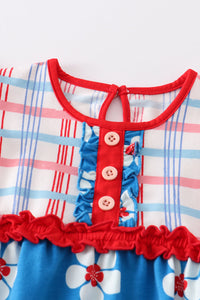 Blossom Blue Delight Striped Baby Romper by Abby & Evie
