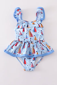 Seaside Girl’s One-Piece Swimsuit by Abby & Evie