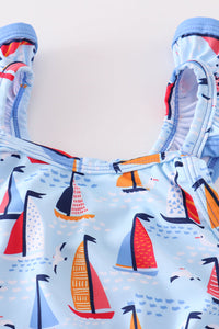 Seaside Girl’s One-Piece Swimsuit by Abby & Evie