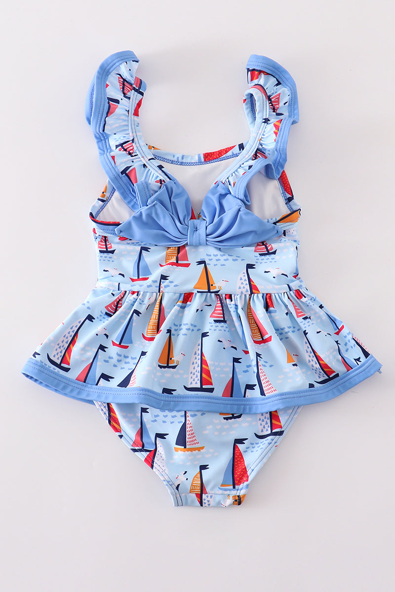 Seaside Girl’s One-Piece Swimsuit by Abby & Evie