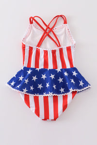 Patriotic Flag One-Piece Swimsuit by Abby & Evie