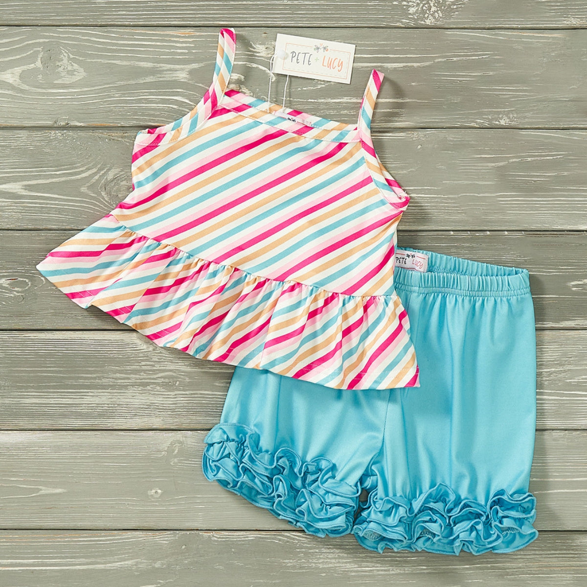 Summer Stripe Shorts Set by Pete & Lucy
