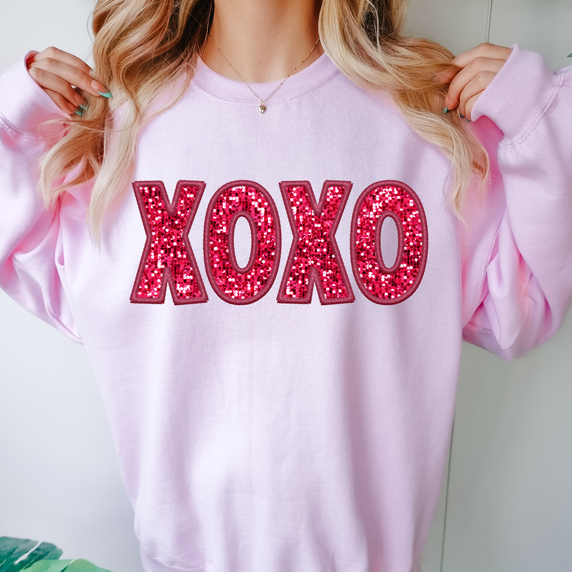 XOXO Faux Glitter Valentines | Women's Graphic Tee/Sweatshirt