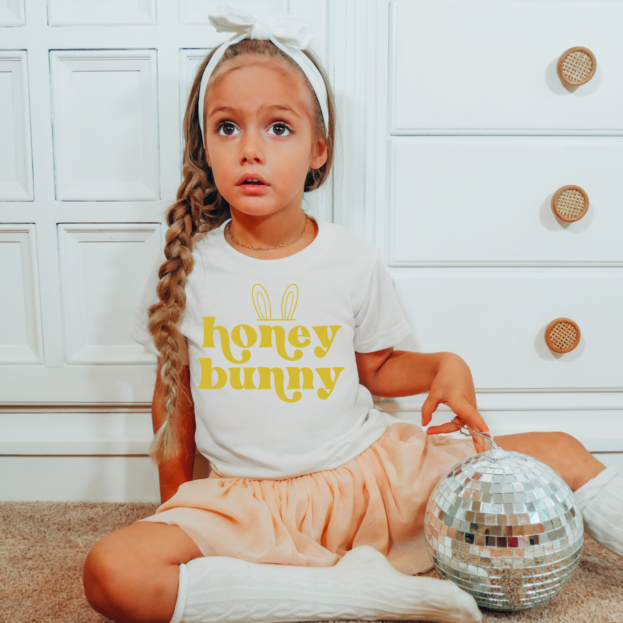 Honey Bunny Girls Easter Graphic Tee