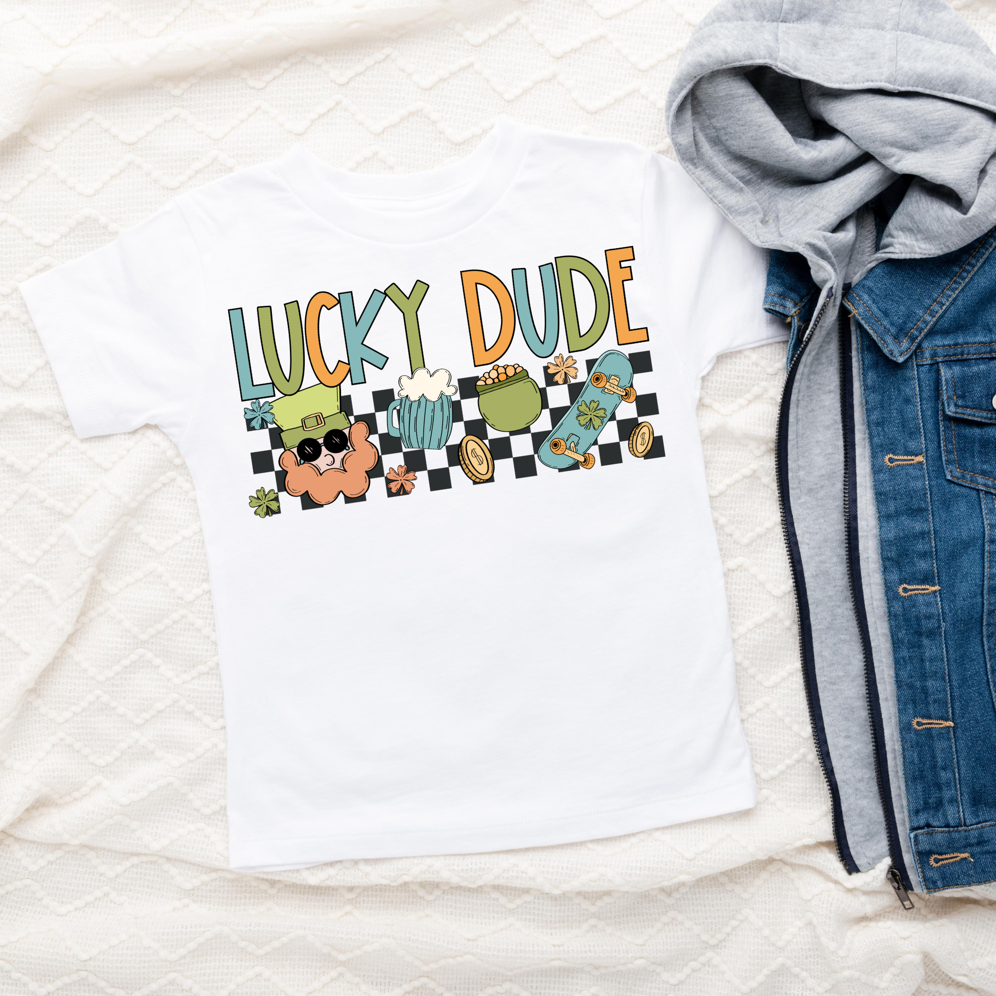 One Lucky Dude Hipster St. Patty's Day | Kid's Graphic Tee
