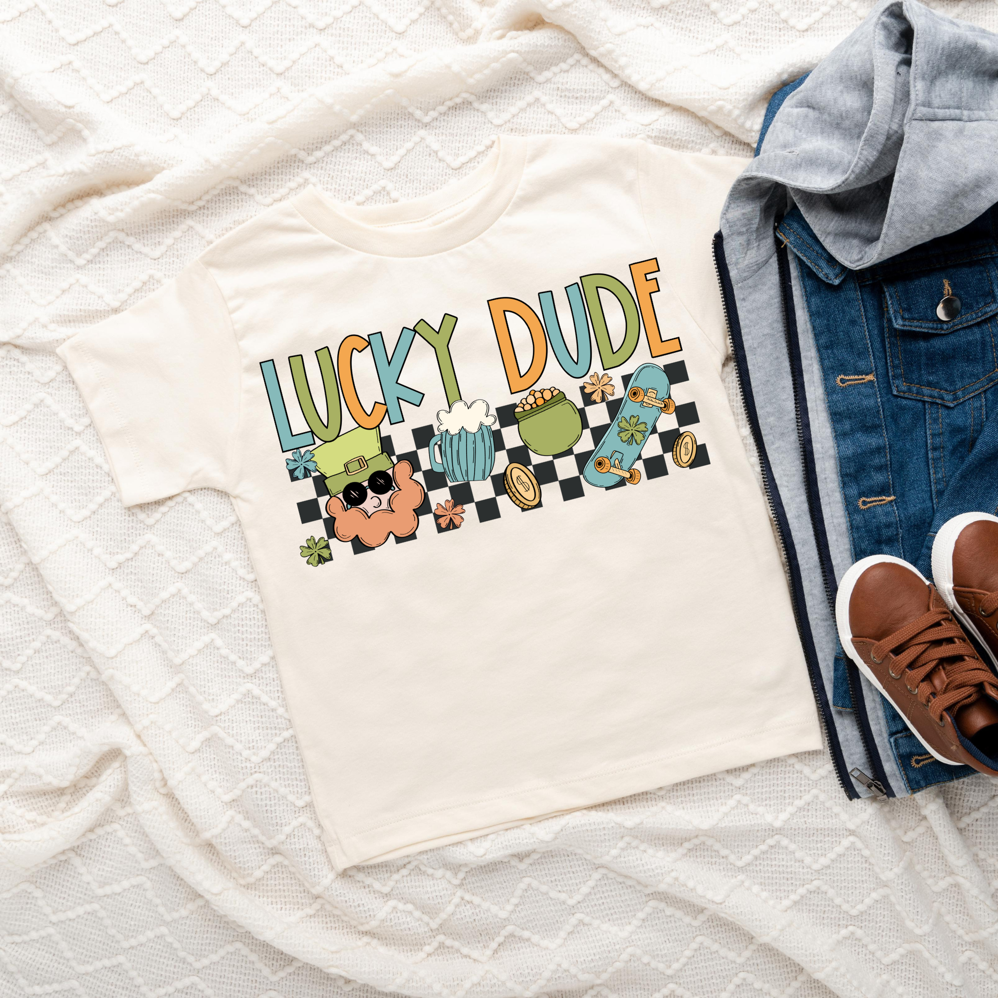One Lucky Dude Hipster St. Patty's Day | Kid's Graphic Tee