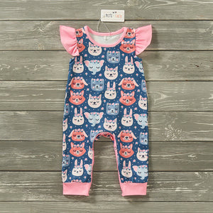 Animal Floral Baby Romper by Pete + Lucy