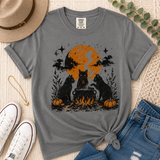 Witch Cat Coven Halloween Comfort Colors Graphic Tee | Women's