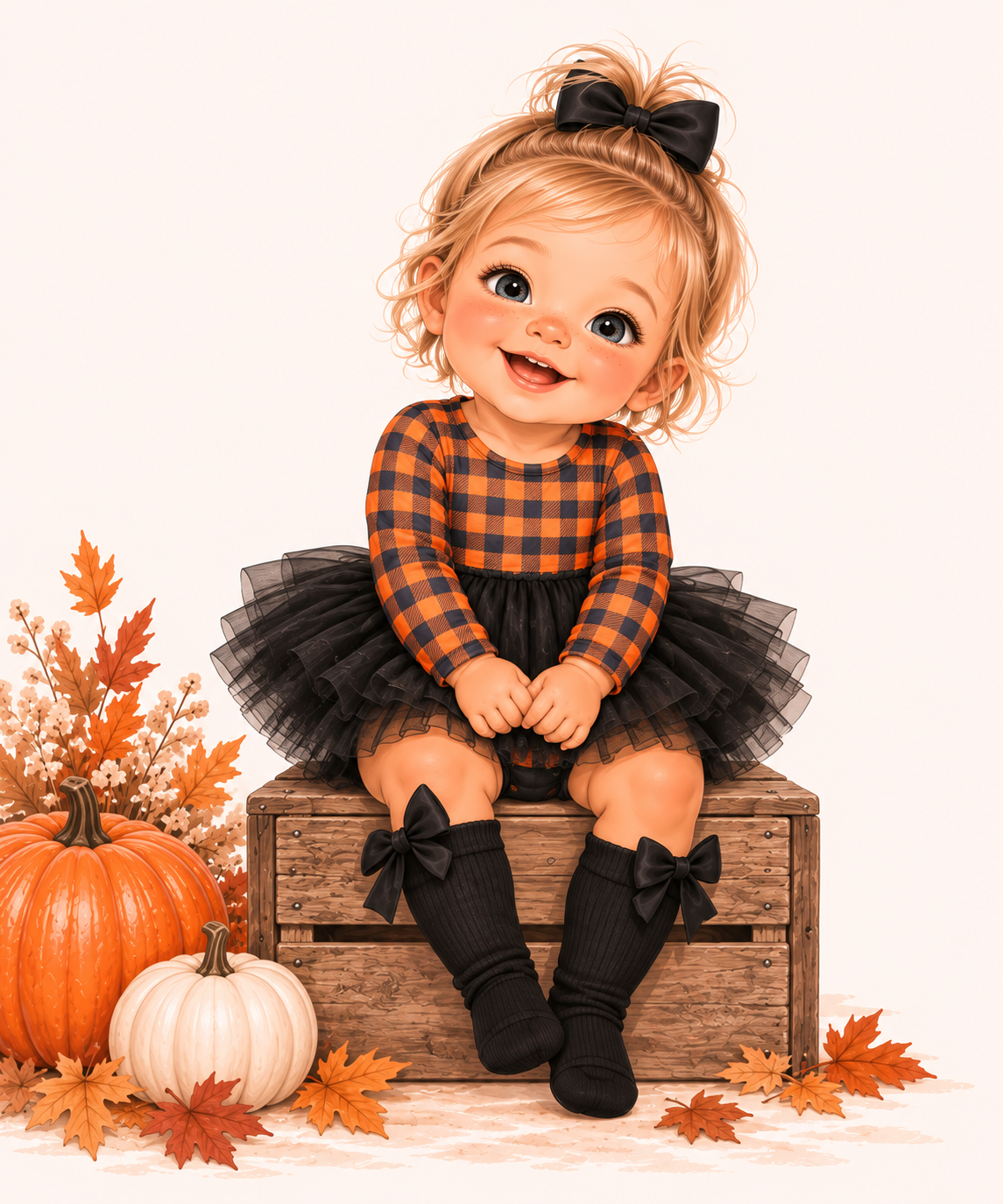 Harvest Gingham Baby Skirted Romper | Pete + Lucy