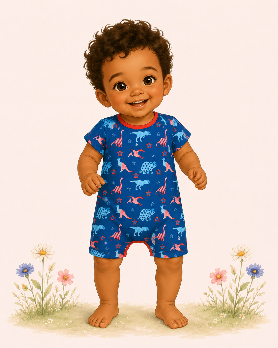 Americana Dinos Baby Romper | TwoCan