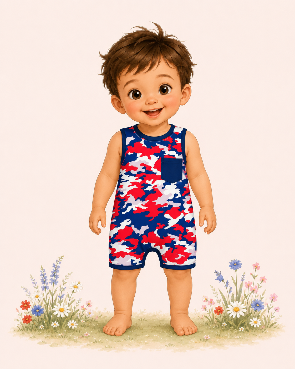 Americana Camo Baby Romper | Twocan