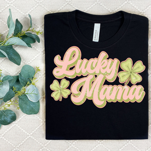 Lucky Mama with Clovers | Women's Graphic Tee