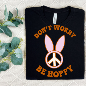 Don't Worry Be Hoppy Peace Easter Adult Tee