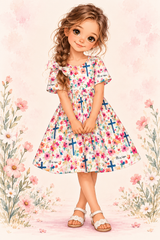 Floral Crosses Bamboo Twirl Dress | Landrie Lou