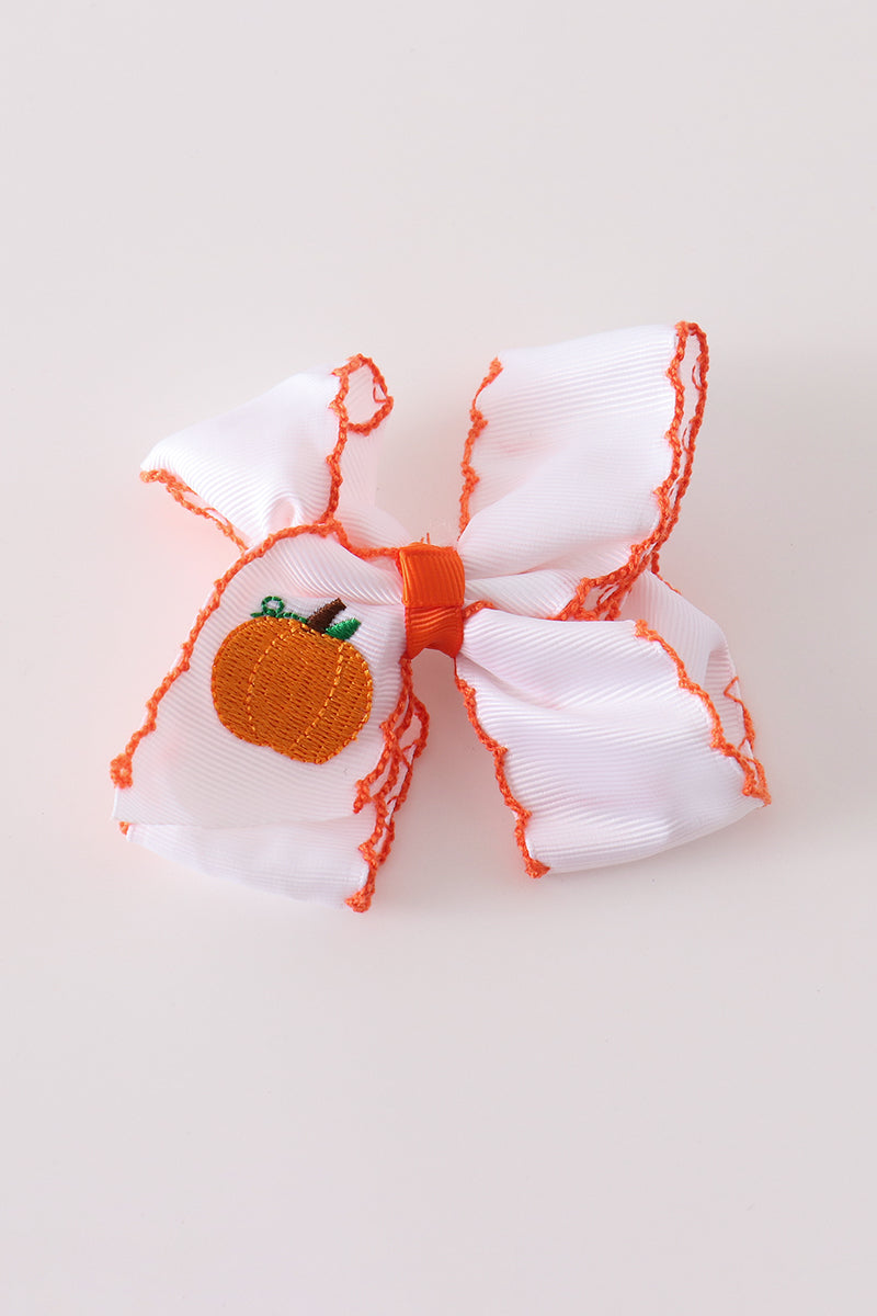 Pumpkin Patch Crochet-Edge Hair Bow