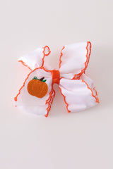 Pumpkin Patch Crochet-Edge Hair Bow