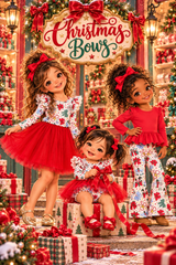 Christmas Bows Dress | Pete and Lucy