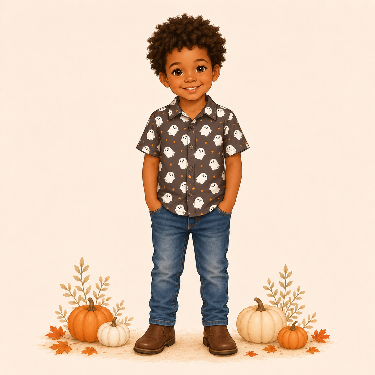 Boo Star Button Up Shirt | TwoCan