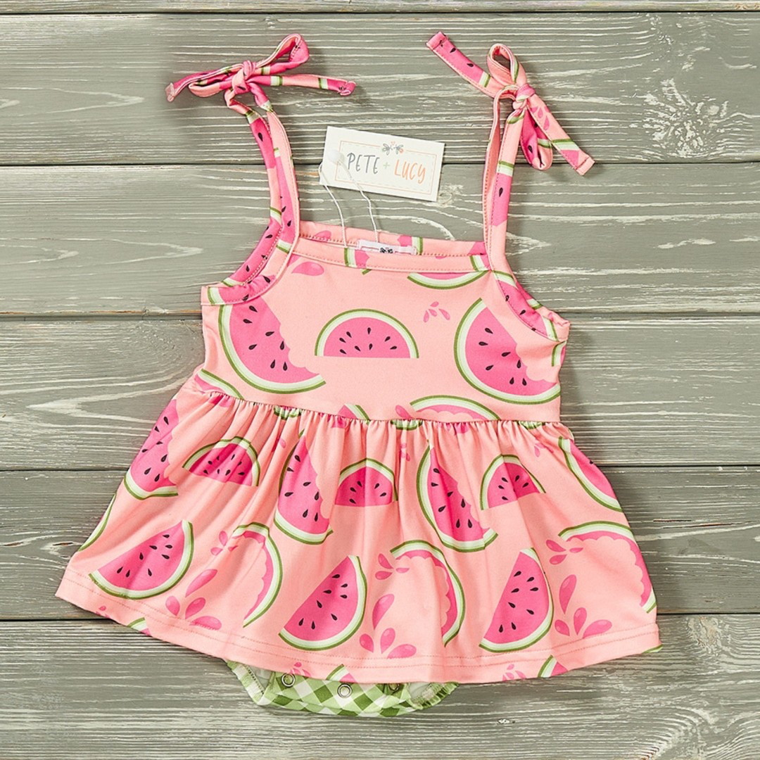 Watermelon Picnic Baby Romper By Pete and Lucy