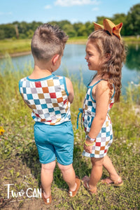 Checkers Shorts Set by Twocan