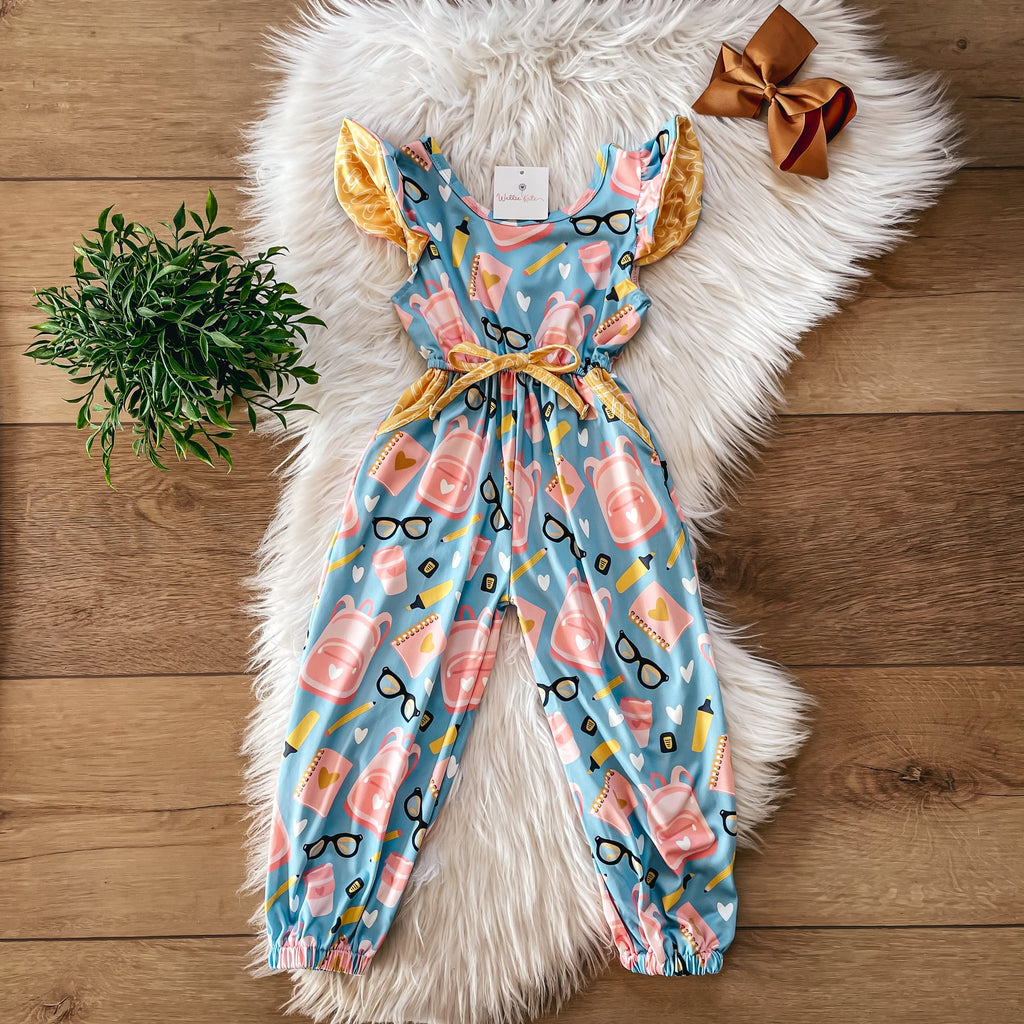 Pink Lemonade Backpack Jumpsuit by Wellie Kate