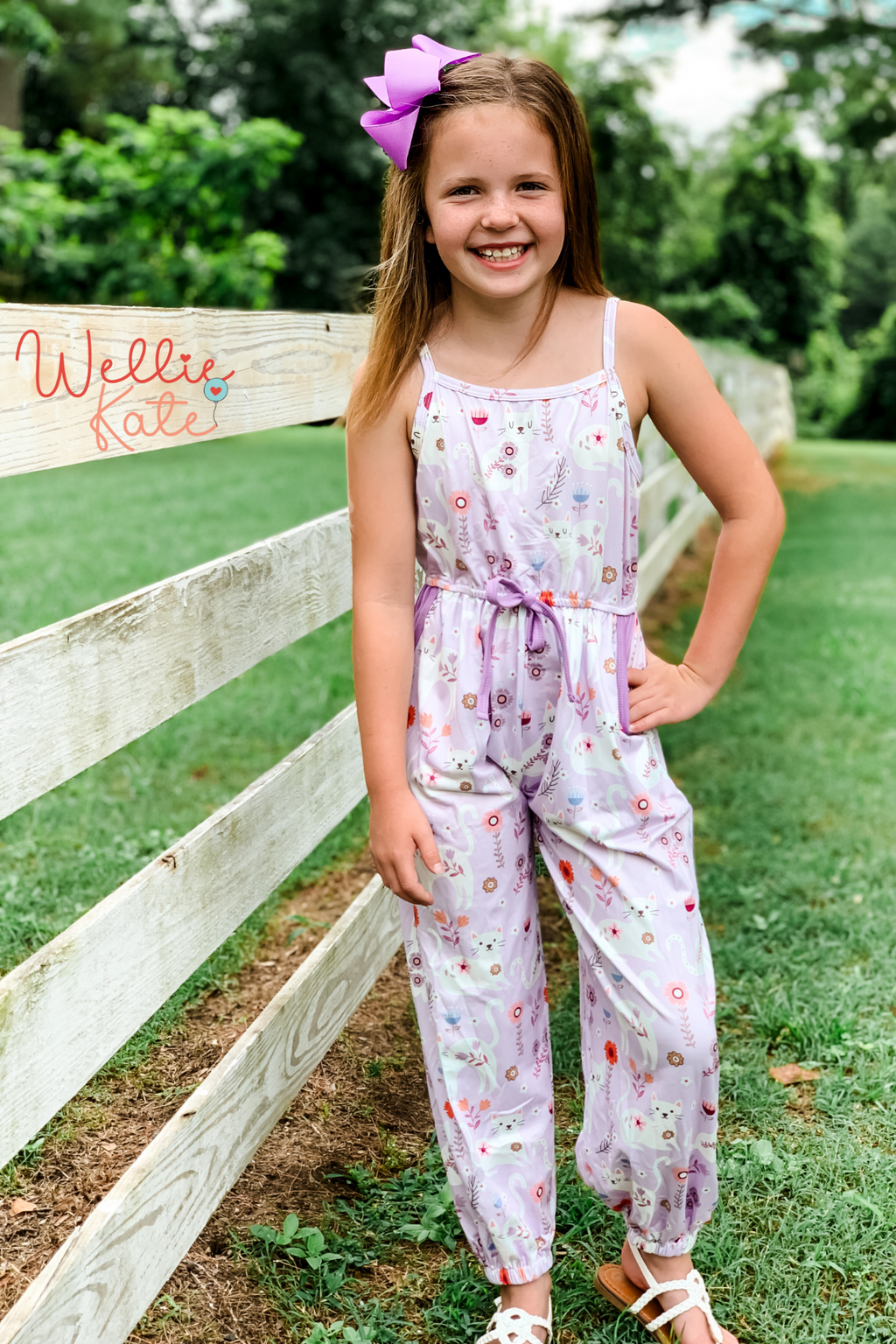 Purple Kitten Jumpsuit by Wellie Kate