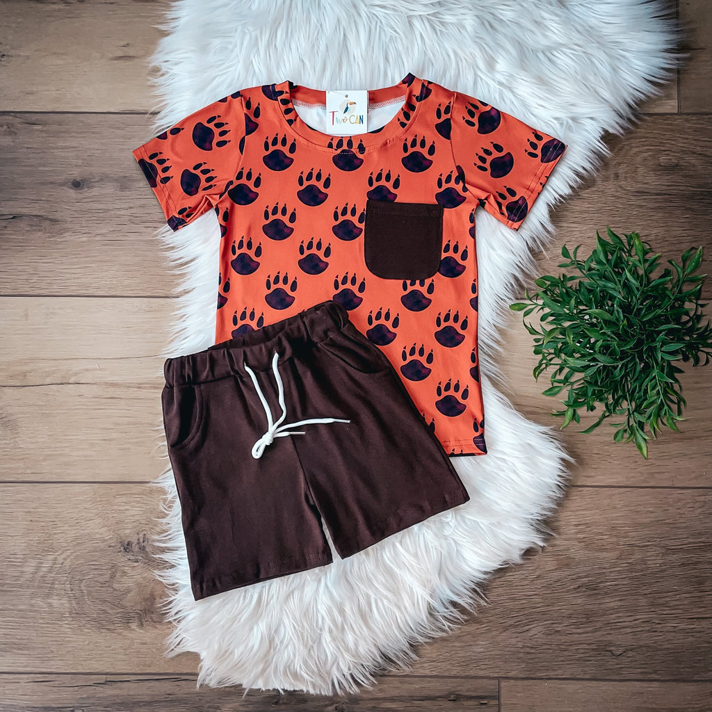 Paw Print Shorts Set by Twocan