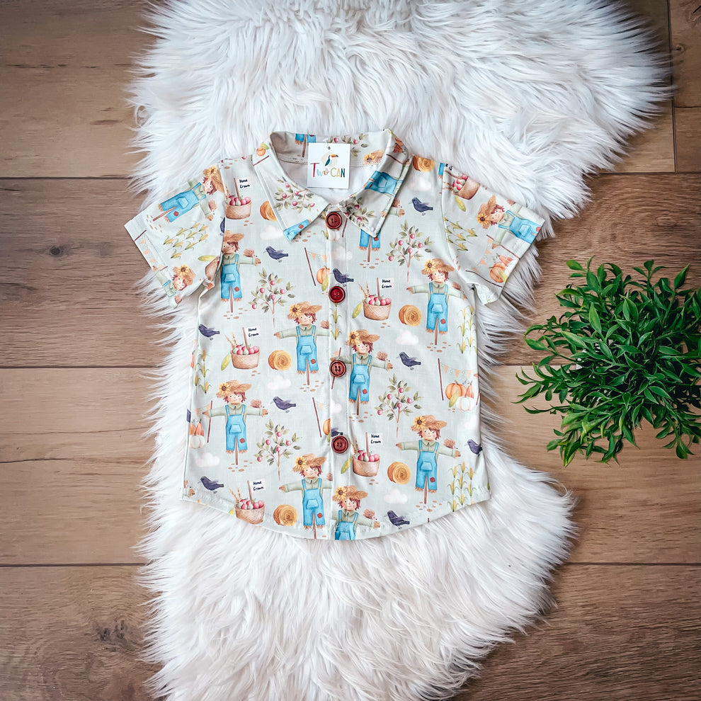 Happy Harvest Button Up Shirt by Twocan