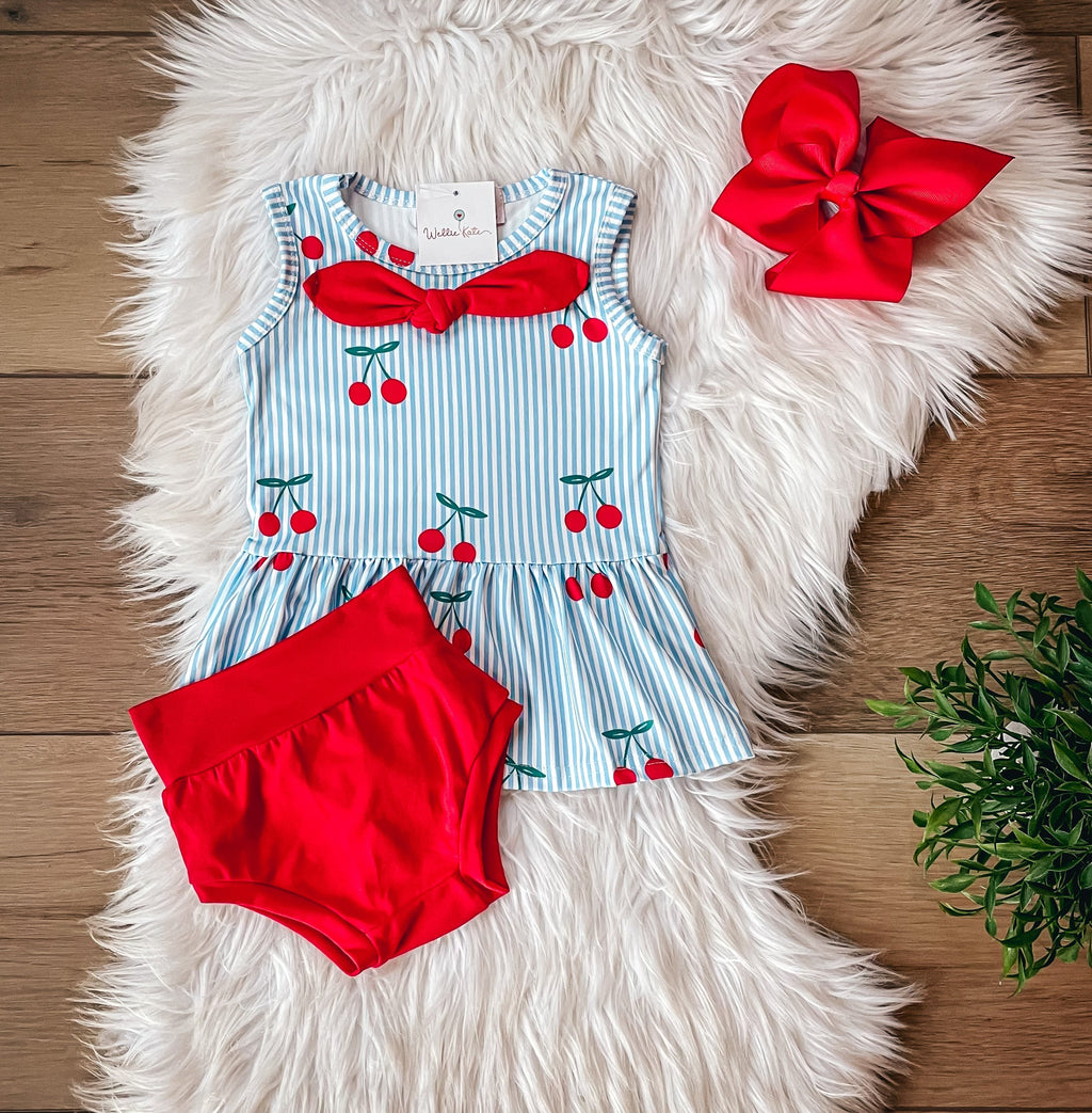 Cherry Bummies Set by Wellie Kate