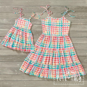 Summertime Gingham Girls Dress by Pete and Lucy