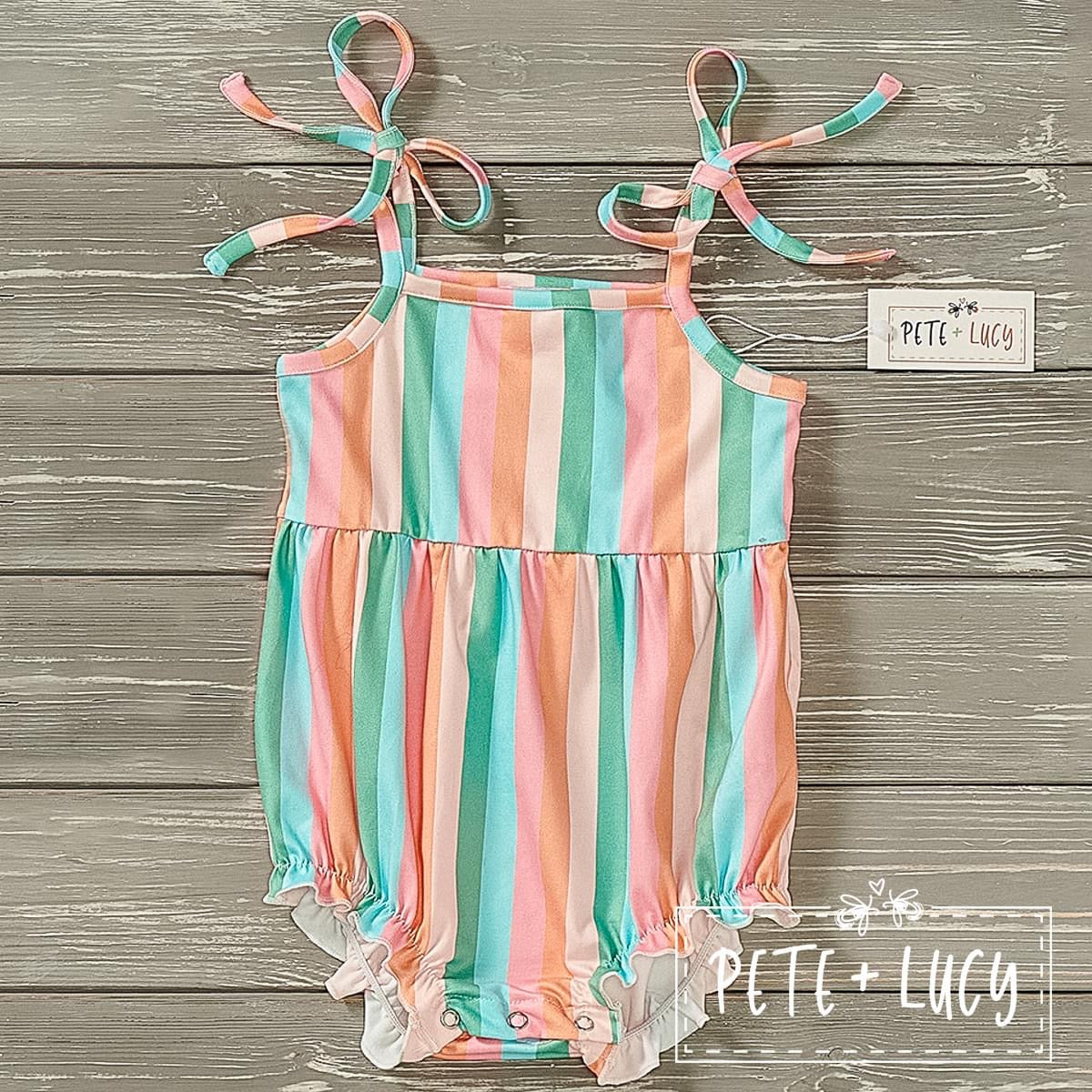 Summertime Simply Stripes Baby Romper by Pete and Lucy