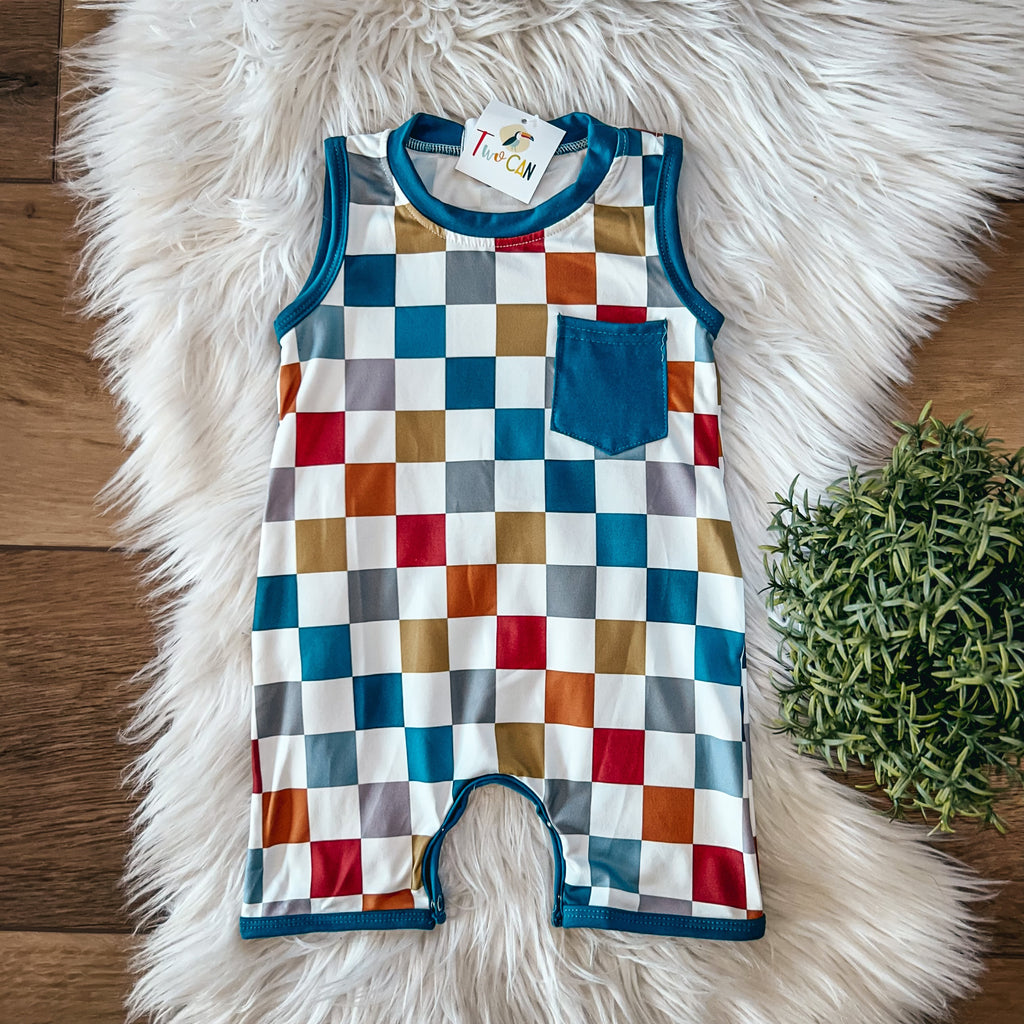 Checkers Baby Romper by Twocan